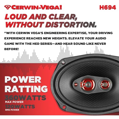 CERWIN-VEGA! H694 6"× 9" HED 4-Way 150 Watts 4 Ohm Coaxial Full Range Speaker Set(Pair) - Image 6