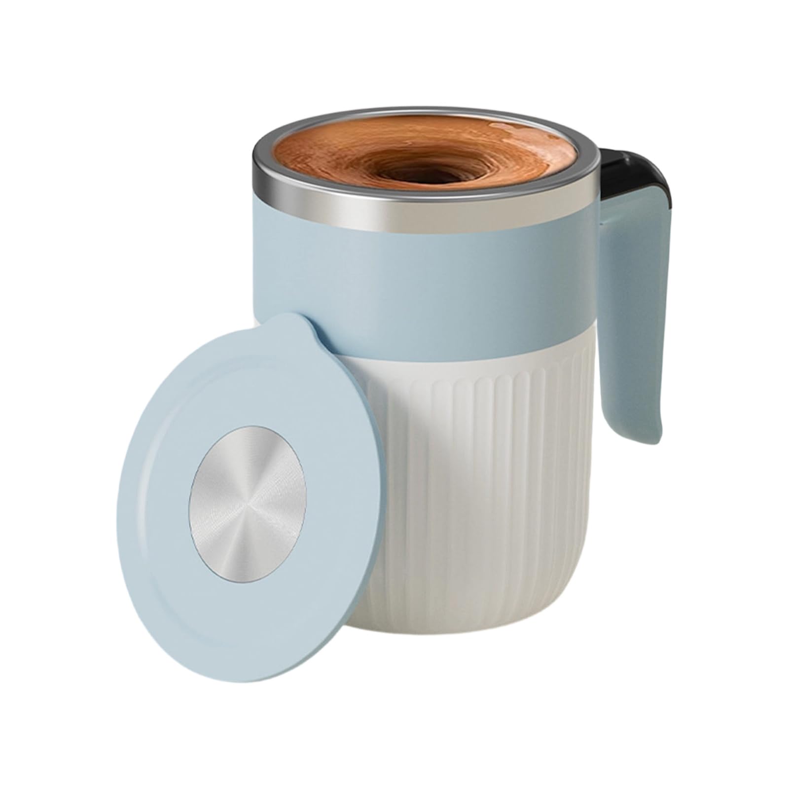 Buxuaaaa Blue White Easy To Clean Automatic Stirring Cup Featuring Detachable Stirrer Drink Mixing Machine For Various Beverages Coffee Automatic Stirrer