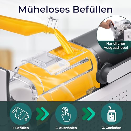 KLAMER Slush Maschine, mit 5 voreingestellten Programmen: Slushie, Cocktail, Milchshake, Frappé, Wein, Automatische Reinigung, 2L Fassungsvolumen, Turbo Freeze, kein Eis erforderlich – Bild 5