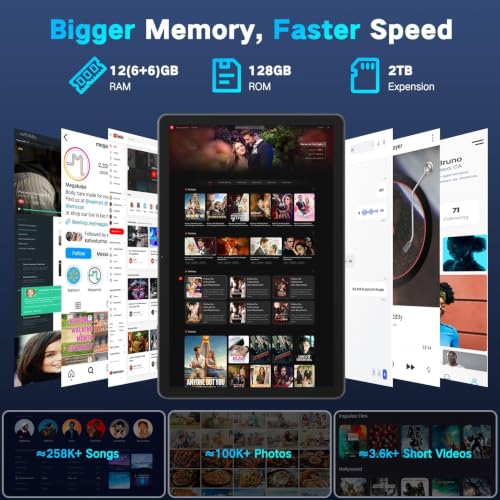 Image of JUNYANG Tablet 11 Inch, Android 15 with Keyboard /Case /Mouse, 12GB ROM 128GB