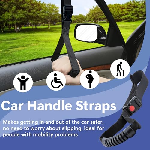 Image of 2 PCS Car Adjustable Grab Handles, Car Handle Strap Assist for Elderly