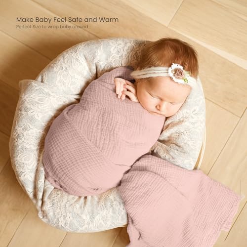 Image of lulumoon Muslin Swaddle Blankets for Baby: 100% Cotton Receiving Blankets