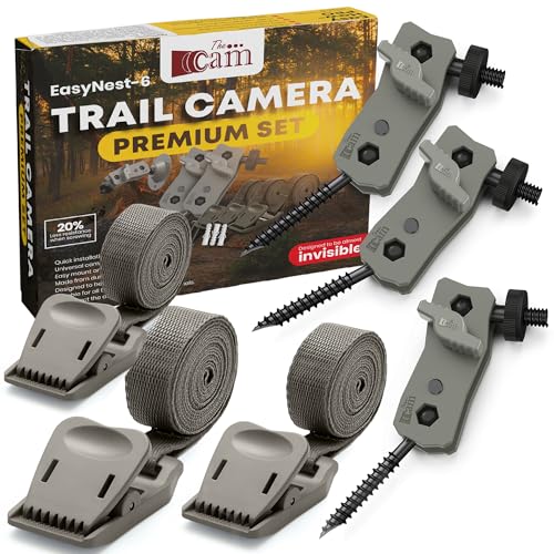 The...Cam Trail Camera Mount Kit 6 Pack (3 Metal Mounts + 3 Straps) 360 Adjustable Tree & Wall Mount for Hunting & Security Cameras