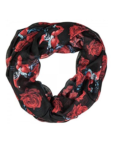 Harley Quinn Women's Rose Scarf Black 88x88cm