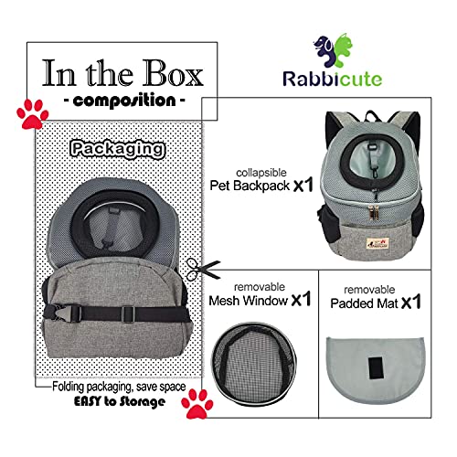 RABBICUTE Pet Dog Carrier Backpack Adjustable Breathable Front Pack Head Out Removable Design Puppy Cat Dog Backpack for… - Image 6