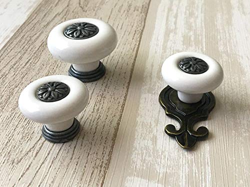 Poignée de meuble en céramique blanche JCAKES pour tiroir de commode - 6