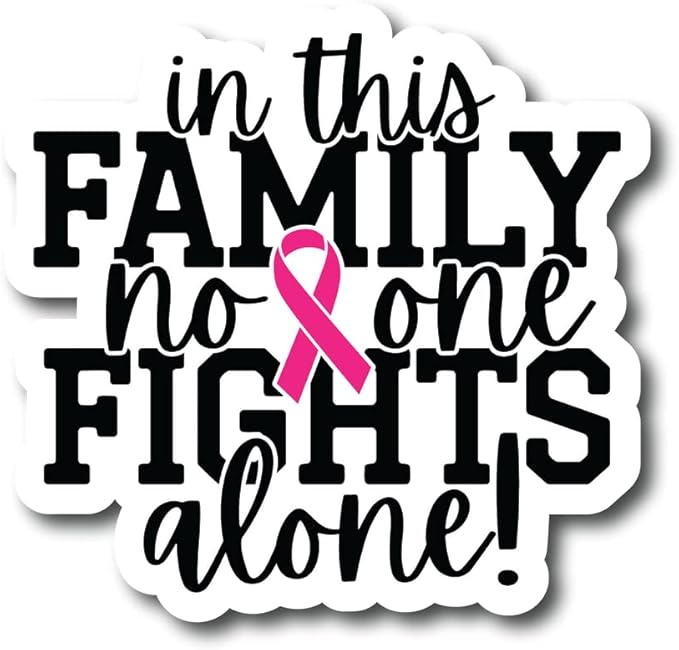 in This Family No One Fights Alone | Breast Cancer Awareness Month | Great Gift Idea|Single |5 Inch Magnet | Made in The USA | Car Auto Tool Box RefrigeratorMagnet | FBMMAG11696