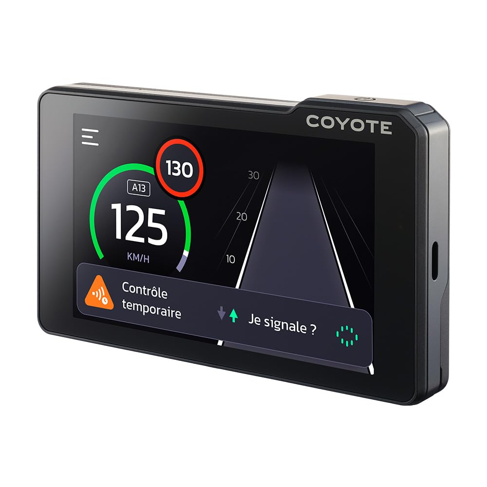 Coyote Max (France) – Assistant d’Aide à la Conduite - Assistant Vocal et Écran Tactile 4''- Avertisseur Dépassement Vitesse - Contrôles, Dangers, Trafic et Perturbations en Temps Réel - Bluetooth