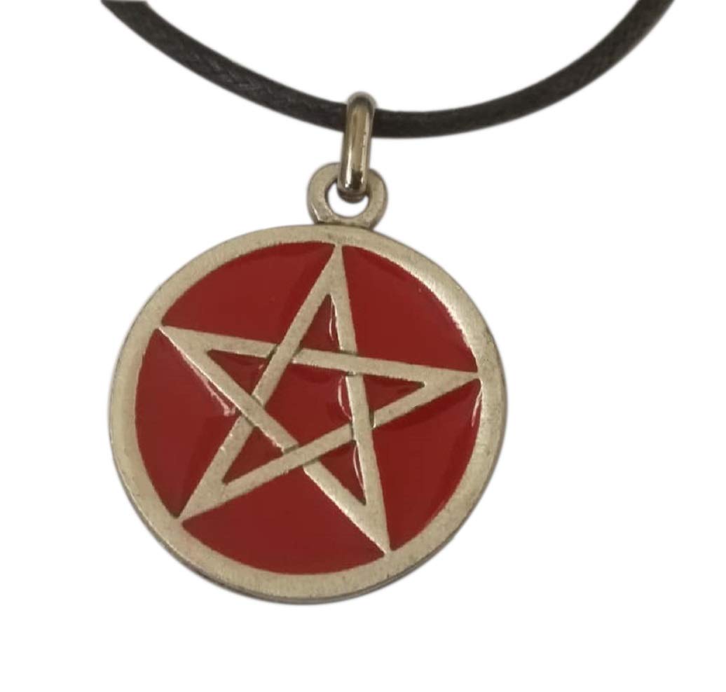 Lazzaro Italy Ciondolo Pentacolo Stella Wicca Placcato Argento Con