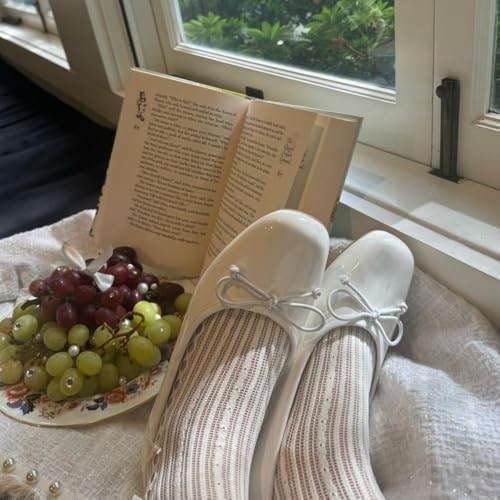 Geerta Women's Elegant Coquette Ballet Pumps Low Chunky Block Heels Square Toe Comfy doll shoes with bowknots Cute Mary Janes Slip On Emo Shoes Office Business3