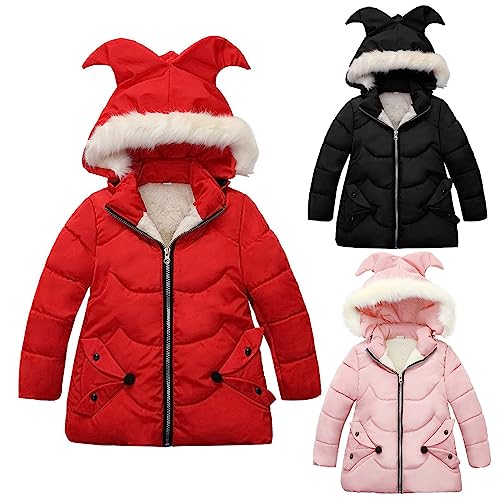 sfdgfhyf Toddler Girl's Winter Fleece Lined Long Parka Puffer Coat Thicken Ski Jacket with Removable Girls Size2