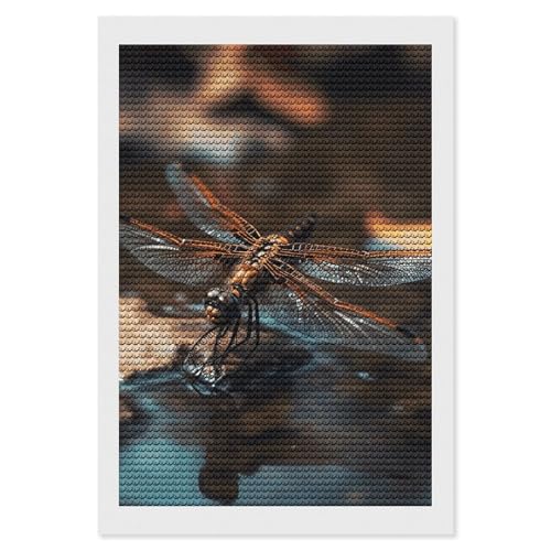 Peinture diamant libellule sur l'eau broderie diamant kit DIY tableau mural
