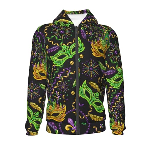 Carnival Mardi Gras3 Kid Hoodies Boys Zip Up Sweatshirts Girls Pullover with Pocket2