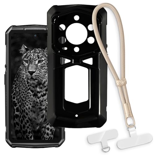 OAGELIM 2-in-1�ی�P�[�X�ƃ��X�g�X�g���b�v Ulefone Armor 29 Pro �Ƃ̌݊������� ���O���\�ȃ��j���[�h�t���d�b�J�o�[�A����~�ߕ����h�~�O���b�v�n���h�� (�u���b�N + �S�[���h)