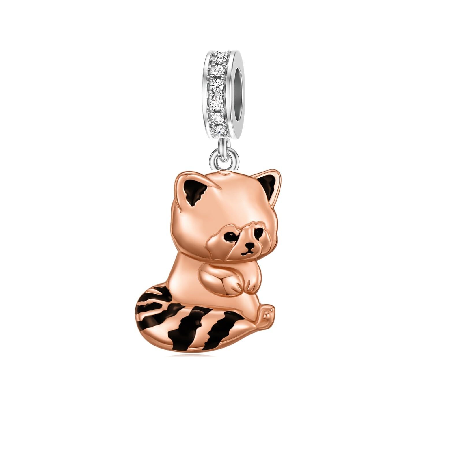 Red Panda Charms for Bracelet Beads 925 Sterling Silver Rose Gold-plated Pendant Decorative Bracelet Necklace Jewelry Christmas Birthday Gift for Women Mom