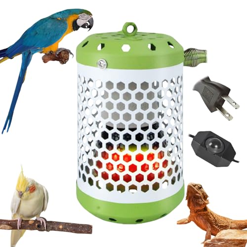 保温電球カバー付 鳥ヒーター 100W 暖房器具 安全防護設計 インコ とり暖寄りそいヒーター 爬虫類、両生類、アフリカ灰オウム、ハムスター用、コザクラインコ 、オカメインコ 、サザナミインコ 、桜文鳥 、セキセイインコ用 (グリーン)