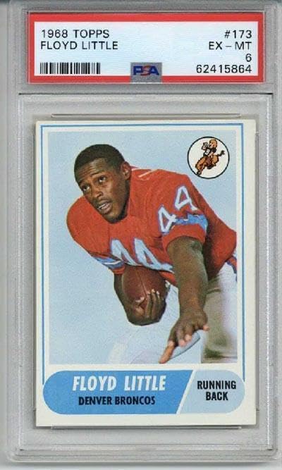 1968 Topps #173 Floyd Little Rookie Rc Card Denver Broncos Psa 6 Low Pop Rare - Unsigned Football Cards
