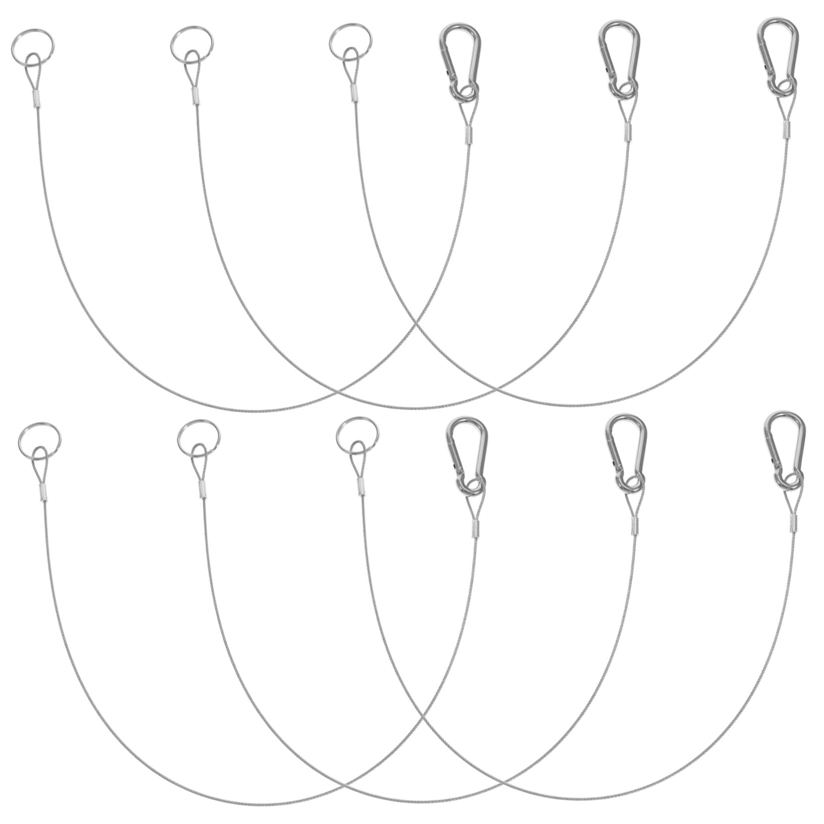 Unomor Safety Rope Lanyard Set 6 Stainless Steel Ropes Security Steel Cable Cable