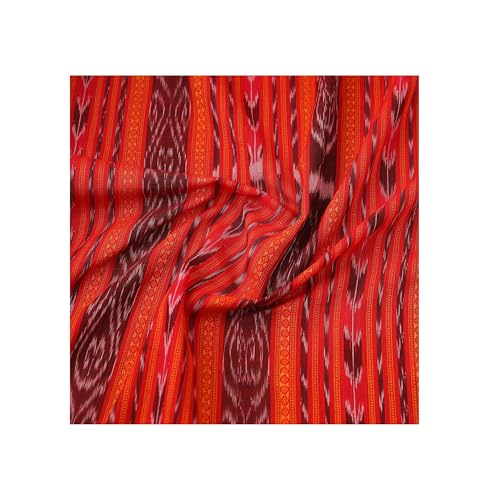 Image of Premium Sambalpuri Ikat Weave Pure Handloom Cotton Shirt Fabric - Authentic Odisha Traditional Tie-Dye Craft, Soft & Breathable Natural Cotton Material for Custom Tailoring, Casual & Formal Wear