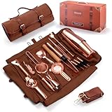 Eligara Cocktail Set de 17 Piezas para Regalo, Bolsa Kit de Barman, Conjunto de Bar Profesional, Barman Bartender Kit Bolsa de Bar Portátil con Correa para Bar en Casa, Fiestas, Viajes de Campamento