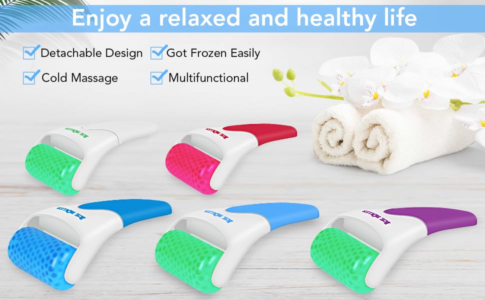 Miniatura 2 de LitleFoxAR - Rodillo de hielo Uniser para el cuidado de la piel, cara, ojos y cuerpo, masajeador de frío reutilizable, rodillo, hinchazón, alivio