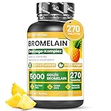 Vitastrong Starkes Bromelain zur Entwässerung, 5000 GDU Bromelain-Nahrungsergänzungsmittel, vegan, Premium-Qualität, 270 Tabletten, Komplexformel mit Centella Asiatica, Löwenzahn und Steinklee, gluten