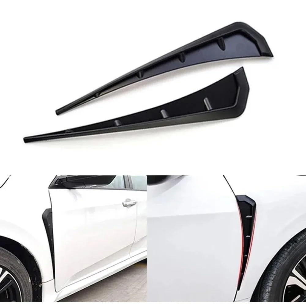 Wlot powietrza do maski Samochodowe uniwersalne boczne skrzydło nawiew kaptur wlotowy błotnik pokrywa wykończenia naklejki akcesoria(Carbon fibre 2pcs)