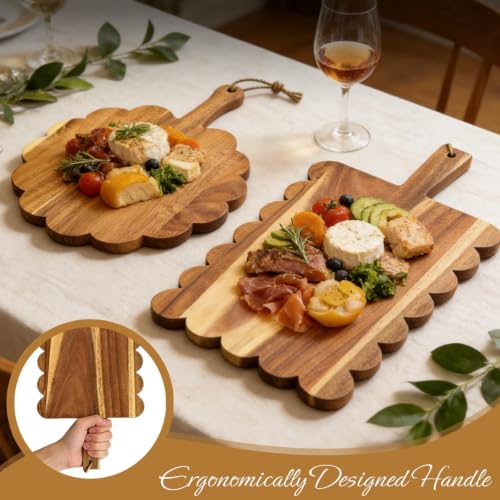 Set de 2 tablas de cortar de madera con mango miniatura 4