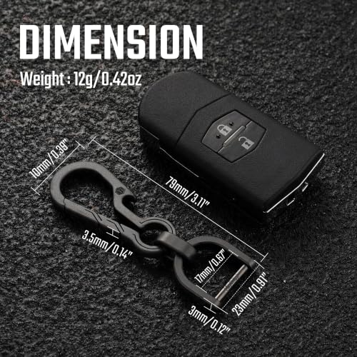 Image of KeyUnity KM01 Titanium EDC Keychain Clip with Bottle Opener, Quick Release Carabiner Key Ring Holder for Men