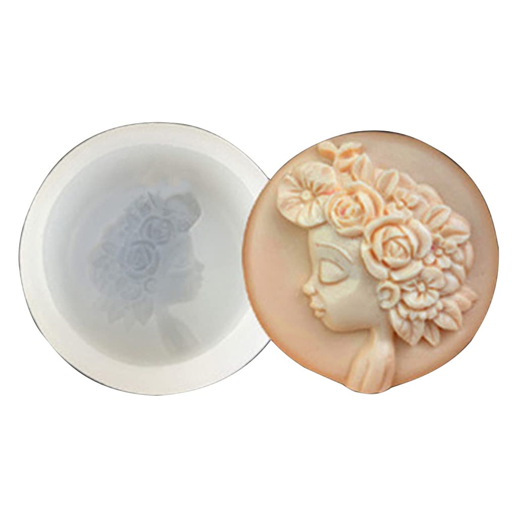 Tsophreniq Flower Girl Silicone Soap Mold Soap Making Supplies Baking Mold for Chocolate Cake Cheesecake Cupcake Fondant Silicone Loaf Making Molds for Kids Christmas