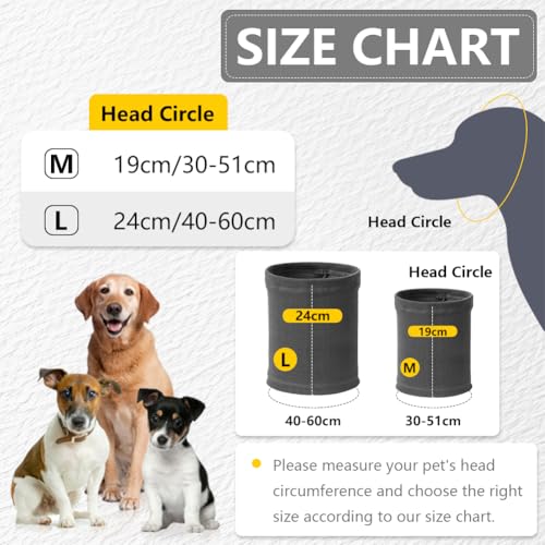 Aomig Ohrenschützer für Hunde Hundemütze Haustier Hunde Gehörschutz Hunde Ohrenklappe Hund Kopfwickel Hals und Ohren Wärmer Hunde Ohrenschutz Gehörschutz für Hunde Silvester Hundekopfhörer (Grau,M)