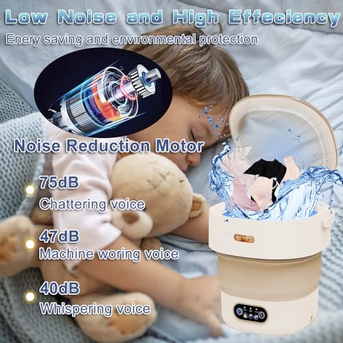 Portable Washing Machine, 15L Updated Portable Small Washing Machine with Spin, Mini Washer and Dryer in for Travel,Baby Clothes, Socks - Image 6