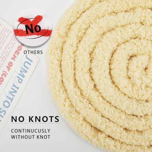 Chunky Yarn for Hand Knitting, Chunky Chenille Blanket Yarn for Crocheting, Bulky Soft Fluffy Chenille for Blanket Project, 8 Pack of 8oz/25yds, Butter Yellow
