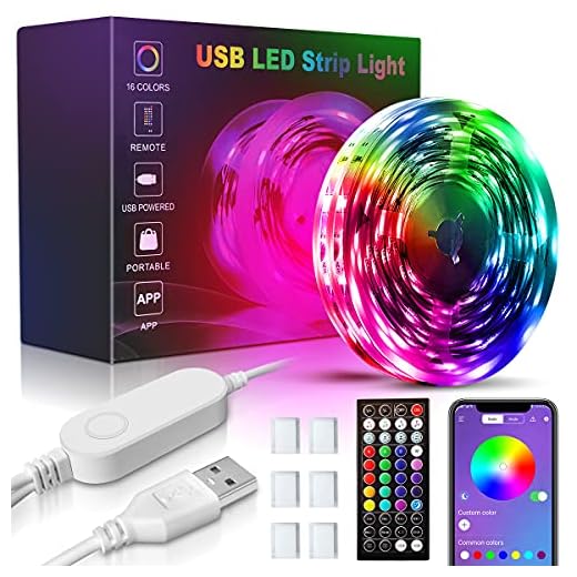 USB 32.8ft/10m LED Light Strips - 16 Million Colors Changing, Built-in Mic Music Mode, Smart Circuit Protection Lights Strip, with 3 Control Ways(APP+Remote Control+Control Box)