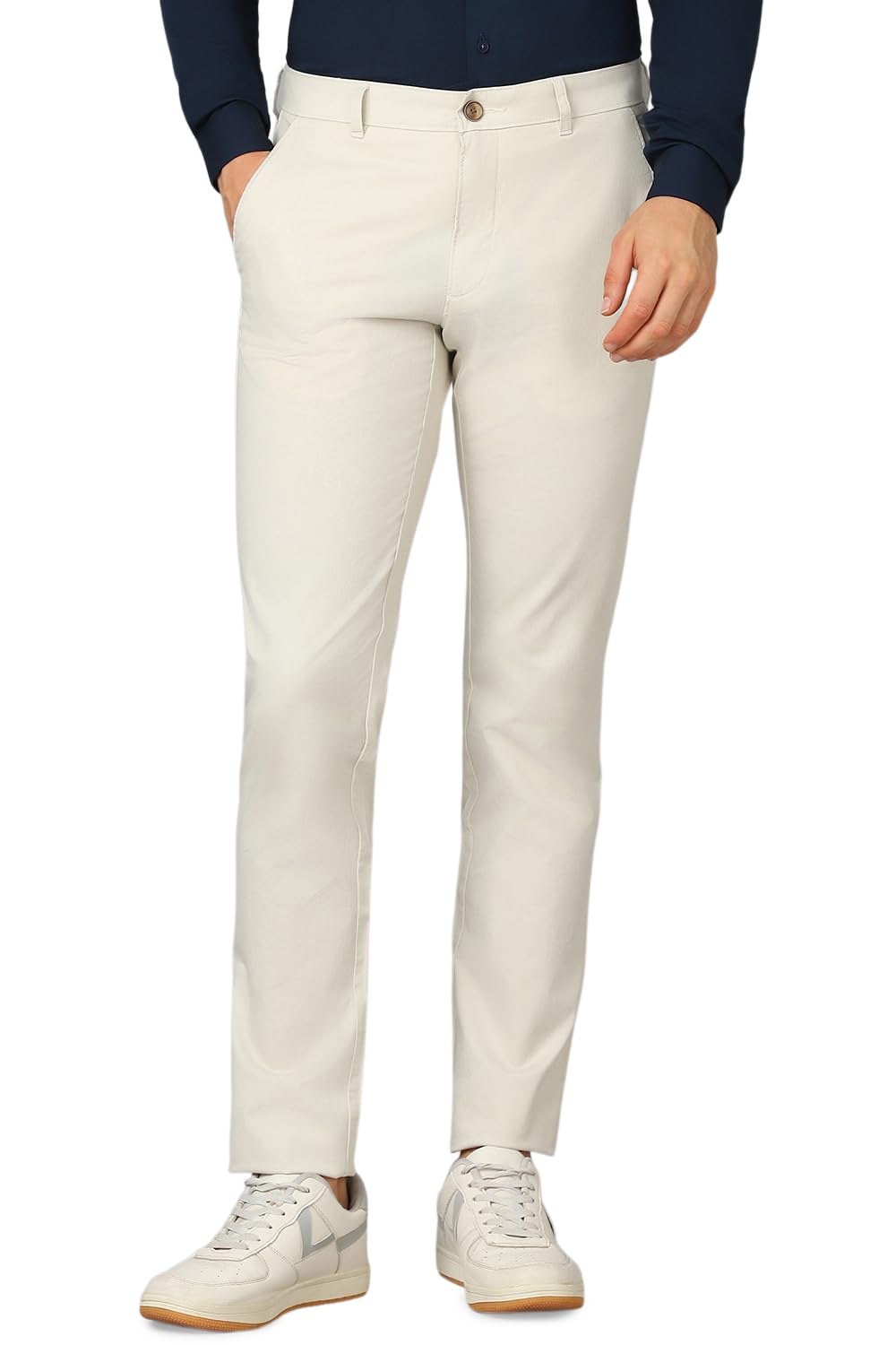 Louis Philippe Men's Slim Fit Mid Rise Trouser