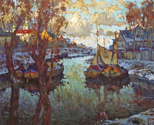 Tableau Impressions d'art Mural Vue de Pskov Gorbatov Poster Déco Salon 60x90