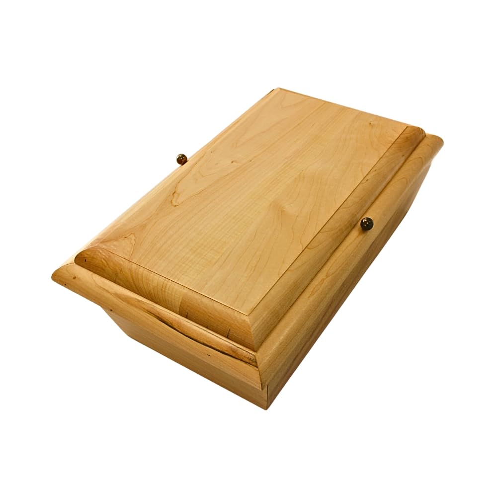 Hochwertiger würdevoller Eichenholzsarg für Kleintiere, Tiersarg, Hundesarg, Katzensarg, Kanninchensarg, Bestattungskiste massiv für Kleintiere aus Holz naturfarben, L/B/H 46 x 28 x 16 cm.