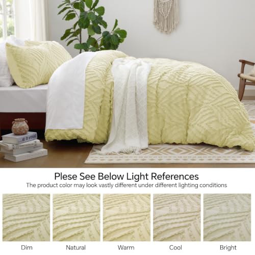 Image of BEDELITE Fleece King Comforter Set -Super Soft & Warm Fluffy Transparent Yellow Bedding, Luxury Fuzzy Heavy Bed Set for Winter with 2 Pillow Cases