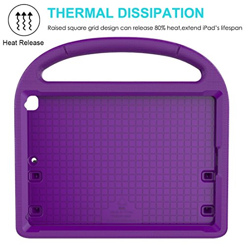 Image of iPad 9.7 2018 /2017 / Air 1 /2 / Pro 9.7 Case for Kids - SUPLIK Duable Shockproof Protective Handle Bumper Stand Cover with Screen Protector for iPad 9.7 inch 5th /6th Generation, Purple