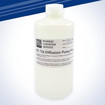 Midwest Tungsten Diffusion Pump Oil, High Vacuum, Dow Corning Equivalent, for Higher Resistant to Hydrolysis & Oxidation, Free MSDS Sheet MT-704, 500cc