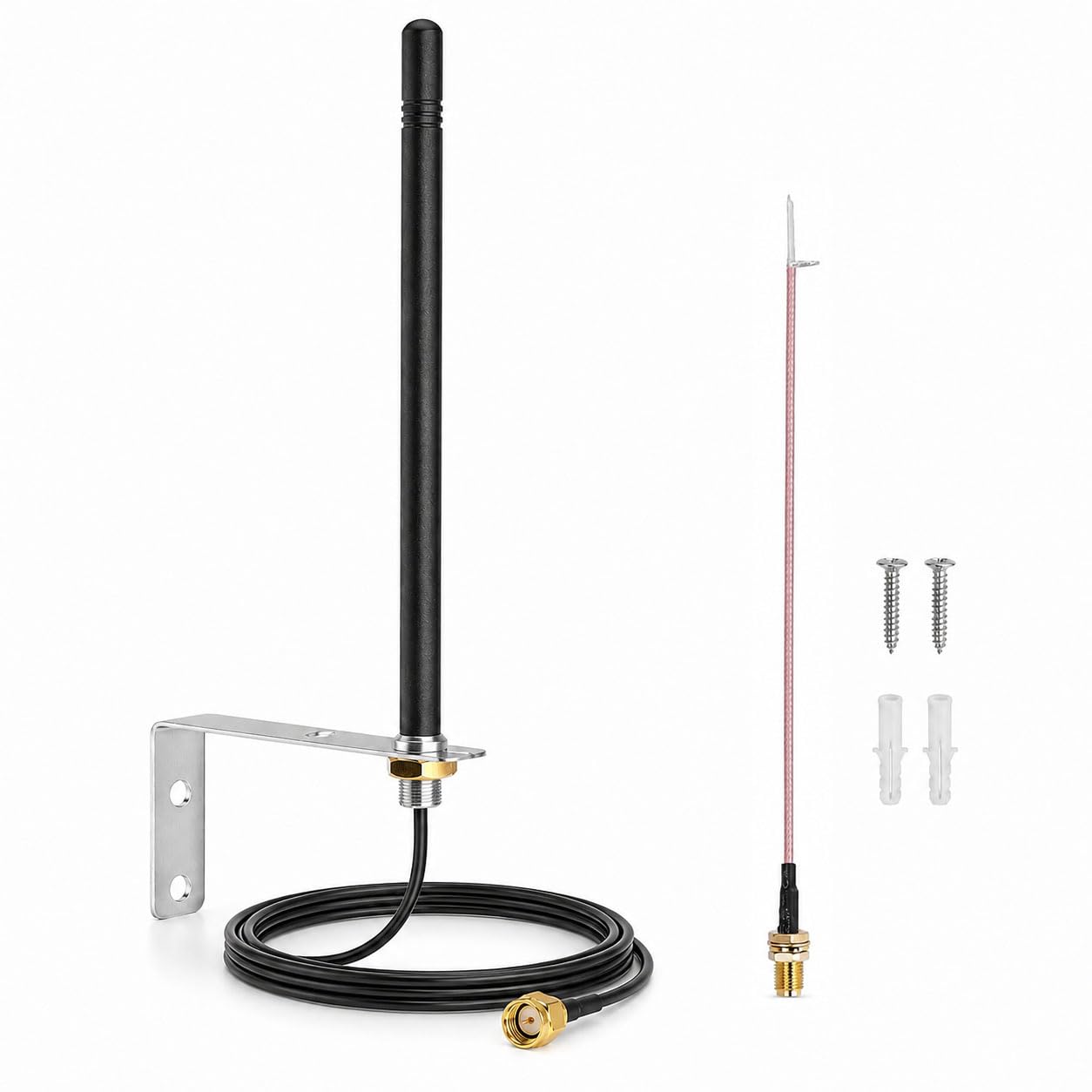 868 MHz LoRa Antenne Outdoor SMA Stecker mit 2 m Kabel | 8 dBi LoRaWAN Wandantenne mit Halterung und SMA-auf-offenes-Kabel Adapter für CCU2 CCU3 RaspberryMatic Meshtastic