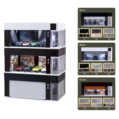 Image of Electric Car Garage Display Case with Voice Control, LED Lighting, Dustproof Design for Diecast Models