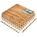 Sorbus Wood Grain Floor Mats Foam Interlocking Mats Tile 3/8-Inch Thick Flooring Wood Mat Tiles Borders - Home Office Playroom Basement Trade Show (12 Tiles, 48 Sq ft, Pine)