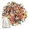 xolear 500g Preziose Colorate per Bambini, Gemme Colorate Naturali, Pietre Preziose, Pietre Semipreziose, Ciottoli in Diverse Forme, con Borsa Bianco Sporco, per la Caccia al Tesoro, Decorazioni