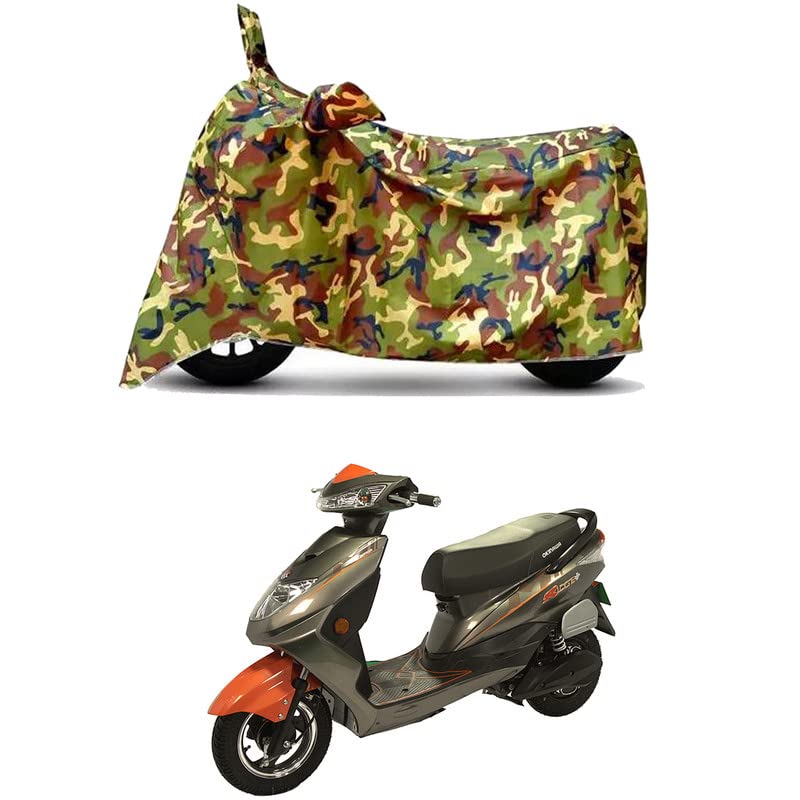Image of Waterproof 100% PVC Coated Full Bike Scooty Two Wheeler Body Cover Compatible for Okinawa Ridge 100 /UV-Rays /Heat Protection /Birds Dropping /Scratchproof /Dust Proof [6X6 Jungle Print]