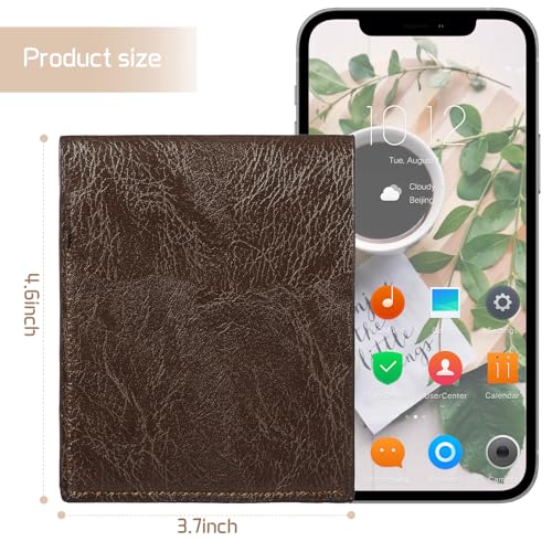 12 Pieces Wallet for Men,Leather Men's Wallets Bulk for DIY Engraving,With Money Clip,Card Holder(6 Black & 6 Light Brown)3