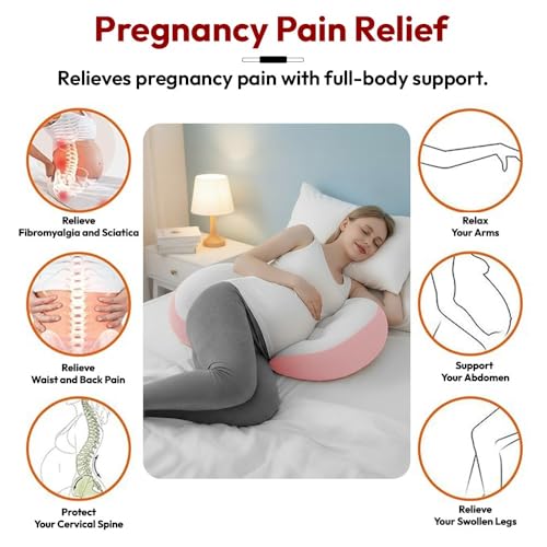 Image of StarAndDaisy Pregnancy Pillow for Women | Maternity Pillow for Pregnancy Sleeping with Cuddle Pillow with Belly Support, Leg Support, Adjustable Butterfly Design (Pink)