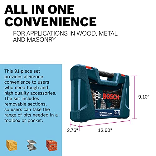 Bosch 91-Piece Drilling And Driving Mixed Set Ms4091 #TOP6