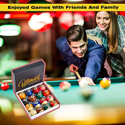Billmart Premium Billiard Balls Pool Table Accessories 2-1/4" Regulation Size 16 Pool Balls Billiard Set #TOP5