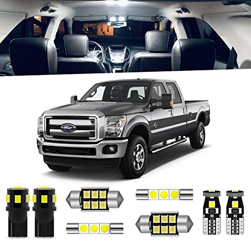 Luces LED interiores Ford F250 F350 kit de 14 bombillas blancas 6000K con matrícula y herramienta